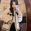 女性の毛皮2023冬の弓のぬいぐるみ女性暖かいラムスウール肥厚されたファッション韓国スリム長袖ワンコート
