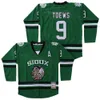 College Hockey Ross The Boss Rhea Jersey 3 St Johns Shamrocks 그린 흑백 팀 색상 자수 및 재봉 가능한 대학교 스포츠 팬을위한 빈티지