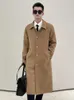 Men's Wool Blends Long length wool coat men's camel classic single breasted thickened and detachable down jacket British style 231118