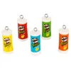 Mix 10cps/Pack 3D Mini Potato Chip Bucket Harts Cute Charms Funny Food Earring Armband Keychain Cartoon Pendant Jewelry Make Fashion Jewelrycharms matarmband