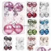 Décorations de Noël Anti-Goutte Gonflable Noël 6 / 8Cm Pet Boule Transparente Décorations d'arbre Boules Suspendues Ensemble 6pcs Livraison Directe Accueil Dhwmi