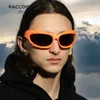 Sonnenbrillenrahmen Spike Rechteck Frauen Vintage Luxus Marke Design Mode Hip Hop Punk Wrap Around Sonnenbrille Männer Y2K Sport Shades 231117