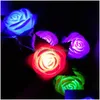 Dekoracja imprezy Walentynki Prezent Romantyczne sztuczne kolorowe LED kwiat róża lampa świetlna lampa LZ1675 Drop dostawa hom dhvgx