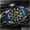 Montres-bracelets Hommes Militaire Sport Montres Hommes Étanche Mode Bleu Sile Bracelet Montre-Bracelet Homme Luxe Top Marque Lumineux Dro Dhgarden Otwsa