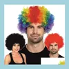 Other Event Party Supplies Men Lady Clown Fans Carnival Wig Disco Circus Funny Fancy Dress Stag Do Fun Joker Adt Child Costume Afr Dhofu