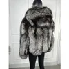 Vestes pour hommes véritable manteau de fourrure avec capuche hommes hiver veste en argent naturel de haute qualité véritable 231118