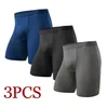 Cuecas 3pcs malha homens roupa interior homem roupa interior sexy longo boxer shorts homens boxer calcinha boxers para homens boxer homme homem boxer 231117