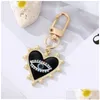 Keychains Lanyards Keychains Lanyards Rhinestones Pearl Evil Eyes Alloy Men Women Peach Love Heart Devils Bag Car Keychain Pendant I Dheio