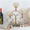 Ljushållare Crystal Metal Iron Candlestick Hearthaped Romantic Decorations Ornament Drop Delivery Home Garden Dhgarden Dhdsi
