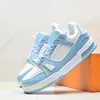 Designer Casual Shoes Virgils Abloh Sneaker Mens Women Trainer Luxury Monogram denim Canvas läder abloh vit olivgrön röd blå låg toppplattform des chaussures