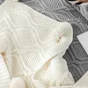 Blankets Soft Solid Color Chunky Knit Blanket Throw Chenille Knitted Wool Ball Decorative Air Conditioning Nap Quilt Sofa Cover