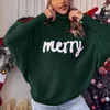 Camisetas de punto para mujer Suéter navideño de cuello alto para ropa de mujer Otoño e invierno Mangas de murciélago holgadas con una chaqueta tipo suéter 1x