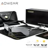 Солнцезащитные очки AOWEAR, алюминиевые похромные солнцезащитные очки без оправы, мужские поляризационные очки для вождения днем и ночью, очки-хамелеоны с обесцвеченными линзами, очки Gafas 231118