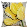 Pillow Plant Yellow Watercolor Flowers Cover Throw For Car Seat Chair Sofa Bedroom Home Decorative