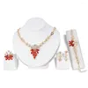 Brincos de colar Conjunto 2023 Moda ShiNestone Bridal Wedding Jewellery Conjuntos de jóias para mulheres braceletes