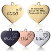 Dog Collars Leashes ID Heart shaped Label Customization Personalized Cat Necklace Pendant Carved Pet Charm Supplies 231117
