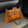 Сумки на плечах модные дизайнерские заклепки цепные сумки сумочка кошельки женские мешки с перекрестным плеч