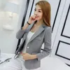 Ternos femininos Blazer 2023 Formal Slim S Lady Office Work Terne Bockets Jackets Coat Korea entalhou colarinho casual curto fora de moda 230418