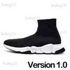 Designer sock shoes men women Graffiti White Black Red Beige Pink Clear Sole Lace-up Neon Yellow socks speed runner trainers flat platform sneakers T231118