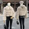 Women's Fur Faux Fur Style Fur Coat Woman Real Fox Fur Coat Collar Hood Full Length Sleeves Natural Fur Jacket Autumn And Winter Clothing 231117