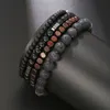 Natuurstenen strengen houten kralen bedelarmbanden handgemaakte elastische yoga sieraden sets voor vrouwelijke mannen