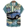 Chemises décontractées pour hommes Hommes Summer Hawaiian Vintage Top 3D Voiture Imprimer Lâche Hommes Plage Aloha Chemise Vêtements De Mode Ropa Hombre 5XL Drop Dhmeq
