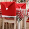 Stoelhoezen kerst Santa Hat 6-delige decoratie terug rode claus slipcovers voor