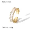 Band Rings 18K Gold Plated Cubic Zirconia Rings Adjustable Open Shiny CZ zircon Stone Paved Stackable Eternity Wedding Band Ring AA230417
