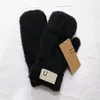 Luvas Designer Outono e Inverno Quente Pelúcia À Prova de Vento Luvas de Cinco Dedos Pele Integrada Plus Veludo Camurça Anti-Slip Ciclismo Marca Dedos Luvas