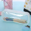 PCs Clear lápis Case Big Capacidade Transparente Pen Bag Pvc Zipper bolsas