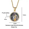 Chaînes rondes mémoire médaillons personnalisé Po pendentif collier pour hommes Hip Hop bijoux grande moyenne petite taille Zircon chaîne cadeau