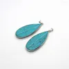 Pendant Necklaces Teardrop Shape Blue Pine Stone Pendants Natural Fashion Jewelry DIY Earring Necklace Geometric Water Drop Charms Accessory