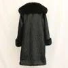 Kvinnors päls faux päls S-9xl Kvinnors vinterkläder smal montering Long Fox päls krage ung faux mink päls coat avslappnad förtjockad och varm överrock 231118