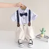 衣類セット男の子サマースーツベイビーボーイコットンシャツ短袖ショーツ2ピース子供用服セット1〜5年