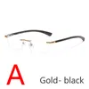 K15 Anti blue light glasses cross flower punk style hip-hop sandalwood leg frameless ultra light eyewear frame retro large frame glasses