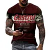 Heren T -shirts Vintage Castrol T voor mannen 3D Oil Print Short Sleeve Tops Street Crew Neck T -Shirts Oversized Tee Man Clothing 230417
