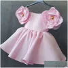 Крестильные платья, модное платье с цветами для девочек, 1-й год, день рождения, крещение ребенка для принцессы, Рождественский костюм для младенцев, Vestidos D Dhevj