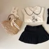 التنانير Deer Jonmi Spring SPRING COREAN Baby Girls Plateed Jaints Cute Chic Toddlers Kids Black Skirt 230417