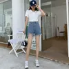 Frauen Trainingsanzüge 2023 Frauen Sommer Koreanische Anzüge Weibliche Kurzarm Einfarbig Poloshirt Lose Denim Shorts Damen Zweiteilige Sätze O130