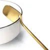 16pcs قوس قوس قزح أدوات المائدة مجموعة ملعقة شوكة سكين جدول أدوات المائدة المطبخ أدوات المائدة الذهب المطبخ مجموعة الحلوى الحساء استخدام القهوة L230704
