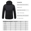Men's Vests Men Heated Jackets Outdoor Coat USB Electric Battery Long Sleeves Heating Hooded Jackets Warm Winter Thermal Clothing 231118