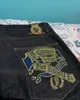 Jeans masculins surdimensionné de poche large brodée Jeans noirs de faible hauteur pour hommes et femmes HARAJUKU HIP-HOP LORD PUNK CONCUTÉE Y2K STREET JEANS 231117