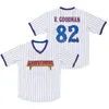 Benchwarmers Jerseys Moive Baseball 44 Gus Matthews 68 Clark Reedy 82 Richie Goodman 32 Howie Goodman Pinstriped White Breathable For Sport Fans Stitched Cool Base