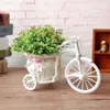 Vases White Bicycle Decorative Flower Basket Wedding Decoration Plastic Tricycle Design Flower Pot Storage Basket Party Decoration Pot Y23