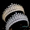 Wedding Tall Cubic Zirconia Queen Pageant Crowns Birthday Headpiece Hair Accessories Gifts for Women Gold