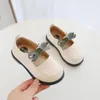 Flat Shoes Children Leather Infant Kids Baby Girls Casual Bowknot Single Princess Wedding Party Dancing Breathable