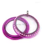 Pendant Necklaces TDIYJ 5pcs Purple 30mm Acrylic Twist Crystal Locket Pendants Fit Women Jewelry AF-006