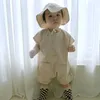 Rompers Summer Baby Daby без рукавов клетку для клетчатки, хлопковая детская клетчатая комбинезон мод