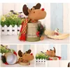 Dekoracje świąteczne Święty Święty śnieżny Man/Elk Plush Doll Difts Pudownia Ozdoby Dzieciowe Cukierki Uchwyt do przechowywania Wesołych Świąt Bożego Narodzenia F1838 DHX0W