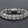 13mm 7/8 pouces hommes Bracelet chaînes lien 18K plaqué or Bling CZ Baguatte Bracelets hommes Hip Hop glacé Punk bijoux